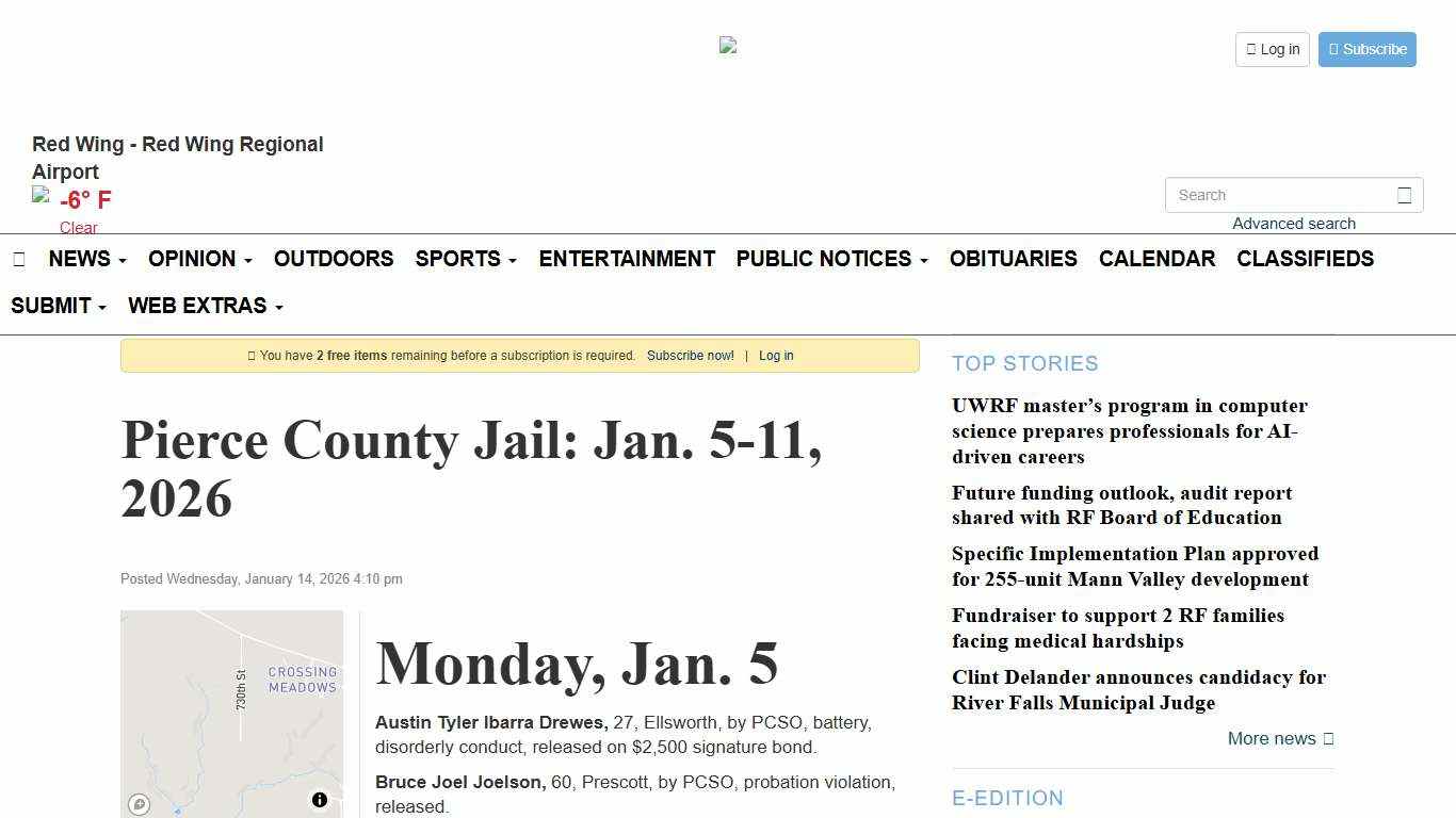 Pierce County Jail: Jan. 5-11, 2026 - Pierce County Journal